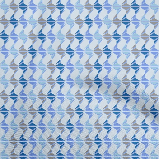 oneOone Polyester Spandex Light Blue Fabric Geometric Sewing Craft Projects Fabric Prints By Yard 56 Inch Wide