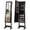 Coffee, variant on Gymax Jewelry Mirrored Cabinet Armoire Organizer Storage Box w/ Stand Christmas Gift Brown