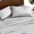 thumbnail image 4 of Bare Home Bamboo Sheet Set - Made from Rayon Fibers - Deep Pockets - 4 Piece - King, Cloud Gray, 4 of 7