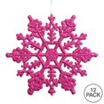 thumbnail image 2 of Vickerman M101610 Boîte de 8 Po. Flocon de Neige Pailleté Magenta 12-Pvc, 2 of 2