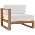 thumbnail image 3 of Modway Upland 3-Piece Solid Teak Wood Patio Sectional Sofa in Natural & White, 3 of 15