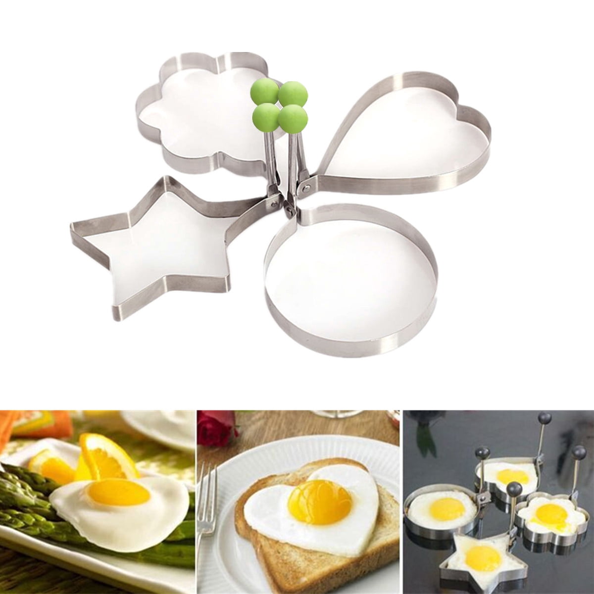 YSNOOWE 4Pcs Pancake Mould Design for Shaping Pancakes and Sandwiches in the Kitchen