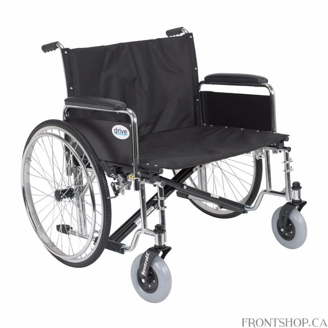 Sentra EC Heavy Duty Extra Wide Wheelchair, Detachable Full Arms, 28" Seat -