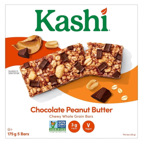 KASHI Whole Grain Bar, Chocolate Peanut Butter, 175g, 5 bars