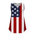 thumbnail image 3 of KIHOUT Plus Size Women's 4th of July Tank Top V Neck Button Sleeveless Front Ruffled Print Tunic Tops Black XL, 3 of 4