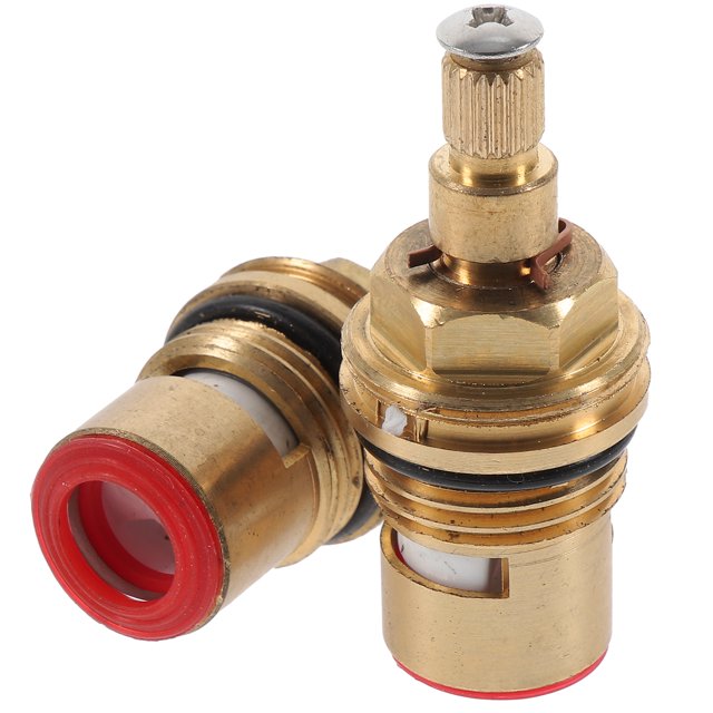 2PCS Replacement Thickened Water Faucet Cartridge Hot Cold Bathroom Tap Disc Core for Home (Red)