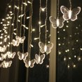 thumbnail image 1 of WIFKLSIIPG Guirlande Lumineuse Papillon à DEL Imperméable Rideau Ampoules de Décoration de Noël pour les Fêtes (Jaune), 1 of 3