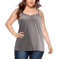 thumbnail image 1 of ohmzyzo Womens Plus Size Tank Tops V Neck Sleeveless Cami Adjustable Spaghetti Strap Camisole Summer Basic Tank Shirts, 1 of 6