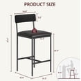 thumbnail image 3 of Kojooin Bar Stools Set of 2, Kitchen Bar Stools with Footrest, 25.5 Inches Upholstered Bar Chairs with Back, Counter Height Barstools for Counter Bar, Island, Easy Assembly, Rustic Brown, 3 of 6