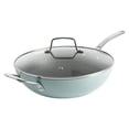 thumbnail image 1 of Martha Stewart 12" Essential Pan with Lid & 2 Tools, Blue, 1 of 3