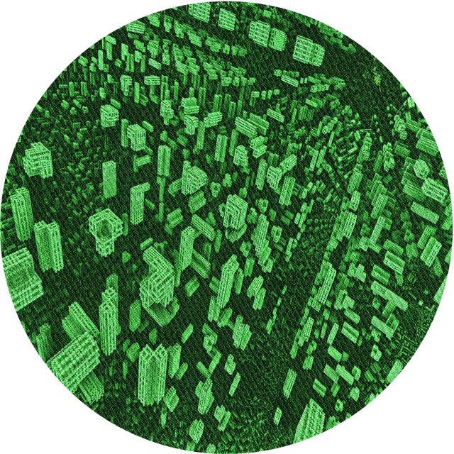 Ahgly Company Tapis d'Intérieur Ronds Lavables à la Machine, Style Transitionnel, Vert Émeraude Profond, 3 Pieds Rond