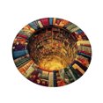 thumbnail image 1 of SIYTUAU 3D Optical Illusion Book Cave Round Area Rug Non Slip Floor Mat For Bedroom Study Library 39.4X39.4 Inches Velvet Soft Pile Polyester Fiber C, 1 of 5