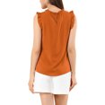 thumbnail image 3 of INSPIRE CHIC Blouses de Travail Sans Manches pour Femmes, Hauts CHIC à Volants Plissés, Orange Foncé, m, 3 of 6