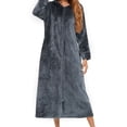 thumbnail image 2 of Kcodviy Robe en Flanelle à Manches Longues Robes Luxueuses pour Femmes avec Capuche et Fermeture Éclair Peignoir Portefeuille pour Femmes Pyjama pour Couples pour l'Automne Longs Peignoirs en Satin pour Femmes et Hiver, 2 of 9