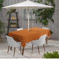 thumbnail image 2 of Vargottam Indoor/OutdoorTablecloth58x120 Inch Rectangle Tablecloth with Umbrella Hole and Zip- Waterproof PatioTableCloths- TableCovers for Backyard RectangularTable- Orange3, 2 of 5
