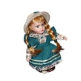 thumbnail image 1 of Yinanstore Poupée en Céramique Belle Fabriquée à la Main en Tenue Objets de Collection Modèle Hauteur 20 cm Vert, 1 of 8