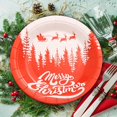 thumbnail image 3 of F Eco-Friendly Disposable Christmas Party Plates 9 Inch 16Pc Set Perfect For Holiday Dinner Decorations Festive Gatherings And Special Events Weight 0.42 Lb, 3 of 7