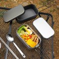 thumbnail image 2 of 800ml Bento Box Anodizing Folding Handle Large Capacity Heat Resistant Aluminum Camping Bento Container Steaming Rack Outdoor Supply, 2 of 7