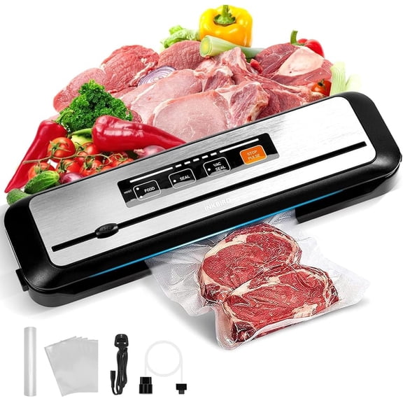 Machine de Mise sous Vide pour Aliments 110V, Conservation des Aliments, Économiseur d'Aliments pour Aliments Secs et Humides, Rouleau de Sacs de Scellage, Système de Mise sous Vide à Air, 80 kPa