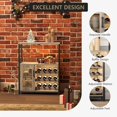 thumbnail image 3 of Ourlova 3-Tier Wine Bar Cabinet with LED Detachable Wine Rack and Storage Space Buffet Cabinet with Glass Holder and Mesh Door for Kitchen Living Room and Bar Grey, 3 of 8