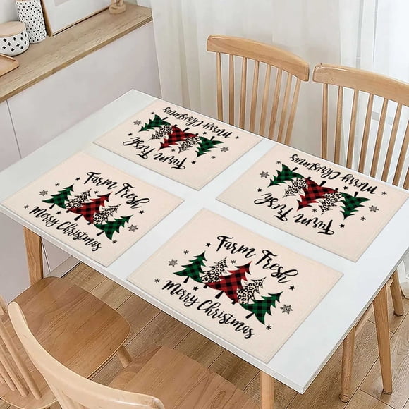 TIMIFIS Insulated Placemat Christmas Holiday Decoration Placemats Home Kitchen Insulation Western Placemats Kitchen Appliances