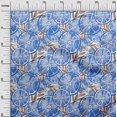 thumbnail image 3 of oneOone Rayon Medium Blue Fabric Leaves & Lemon Sewing Craft Projects Fabric Prints By Yard 56 Inch Wide, 3 of 5