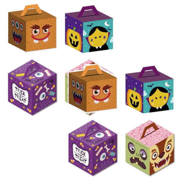 Oleegame 2PC Produce Storage 4 Halloween Birthday Gift Box Halloween Trick Or Boxes Pumpkin Box Halloween Birthday Paper Box Halloween Cardboard Box Green