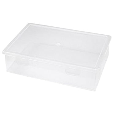 yulier Clear Plastic Storage Box Stackable Rectangular Empty Storage Case Container with Snap-Tight Lid, Documents Craft Sewing Supplies Organizer