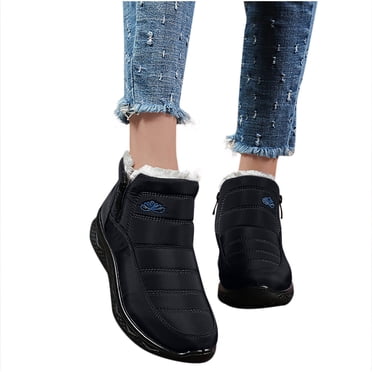 Pisexur Bottes d'Hiver pour Femmes, Botte d'Hiver avec Doublure en Fourrure Chaude et Confortable, Bottillons à la Cheville pour l'Extérieur, à Enfiler, Imperméables, Bottes Courtes