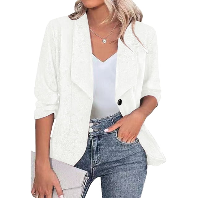 Cardigan pour Femmes, Cardigan Mode Ajusté Décontracté à Col Rabattu, Coupe Près du Corps, Manteau Léger, Blazer pour Femmes