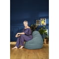 thumbnail image 2 of Gouchee Home Alfa Petrol Bean Bag Chair – Soft Velour Polyester Fabric with Polystyrene Bead Filling, Suitable for Adults and Teens, Lightweight & Portable Seating for Dorm or Living Room, 2 of 7
