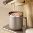 thumbnail image 1 of Dvkptbk Tasse à Couvercle Plat en Acier Inoxydable 304 400 ml Tasse à Café Isolée avec Poignée et Couvercle Tasse à Café Thermique à Double Paroi en Acier Inoxydable sous Vide, 1 of 6