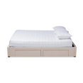 thumbnail image 4 of Baxton Studio Leni 4-Drawer Storage King Bed in Beige, 4 of 11