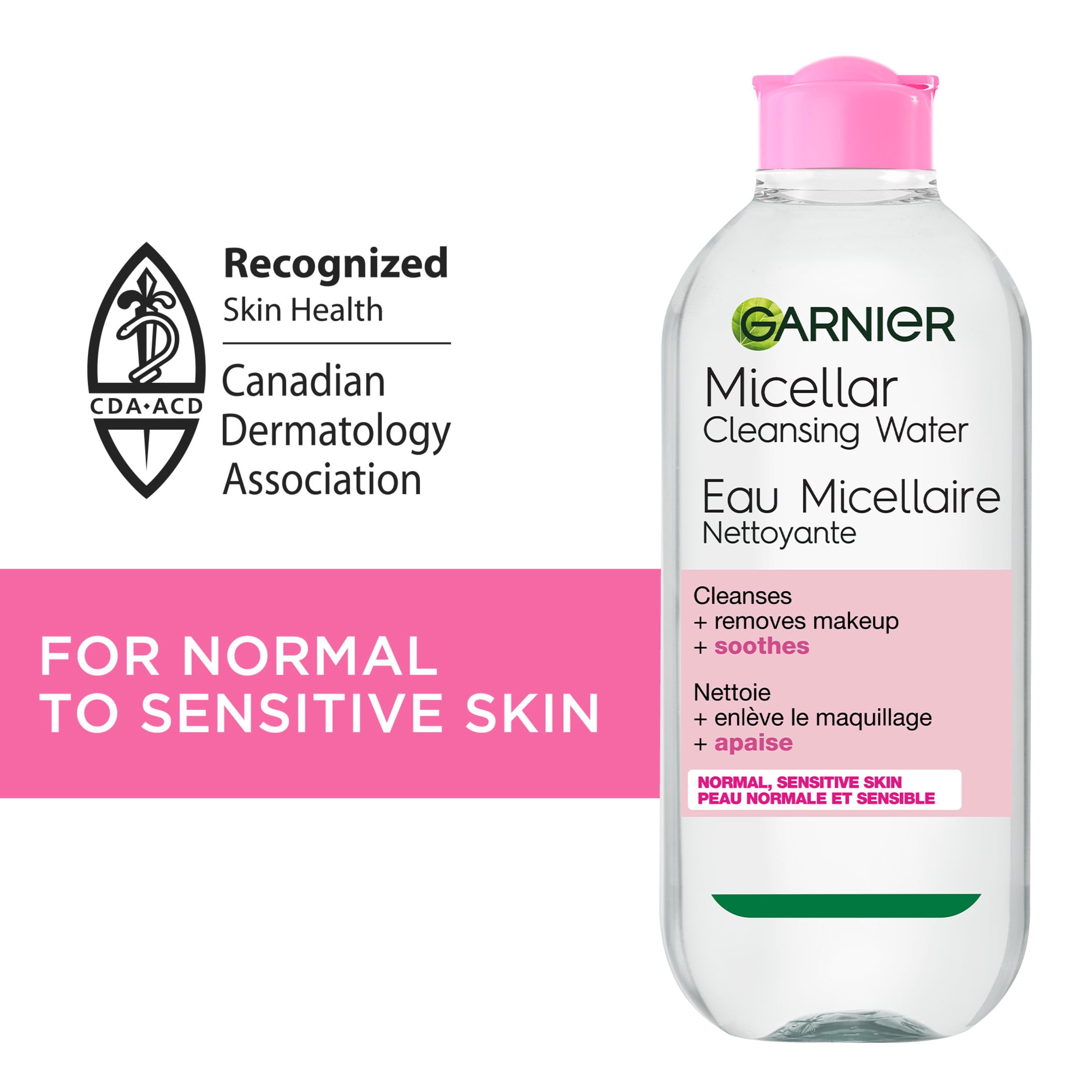 Garnier Micellar Water, Cleanser & Makeup Remover, Travel Size, Suitable for Sensitive Skin