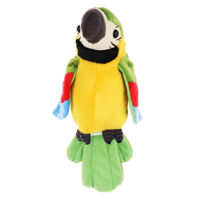 Animated Plush Repeating Parrot Children Interactive Toys Green