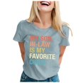 thumbnail image 1 of JIRNDf Hauts pour Femmes Été T-Shirts Tendance Manches Courtes Col Rond Ample Confortable Doux Décontracté Basique Mignon T-Shirts Graphiques pour Femmes Chemises Bleu Clair G, 1 of 5