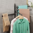 thumbnail image 2 of HOZADOIE Storage Rack Storage & Organization Swivel Towel Rack Bathroom No Hole Towel Bar Integral Hook Pole Bathroom Shelf Storage Shelf with 5ml of Glue, 2 of 9