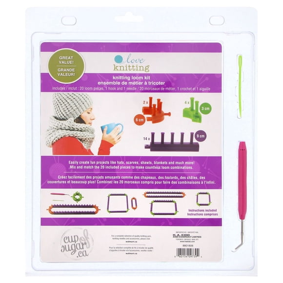 LOVE KNITTING Round Loom Kit, 4 Looms (14-36 cm (14.2 in)) with Hook & Needle