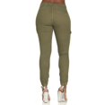 thumbnail image 3 of V.I.P.JEANS Mignon Cargo Taille Mi-Haute Jogger Ajusté à Cordon Vert Pâle Grande Taille3TG, 3 of 6