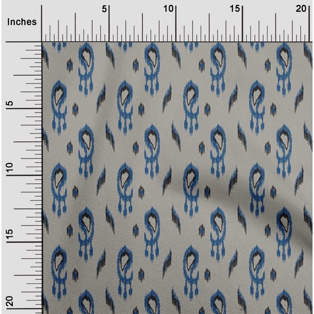 oneOone Cotton Flex Fabric Paisley Ikat Print Sewing Fabric BTY 40 Inch Wide