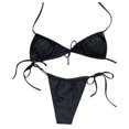thumbnail image 4 of LSLJS Women's Solid Color Bikini Swimsuit Two Piece Filled Bra Swimwear Beachwear, 4 of 6
