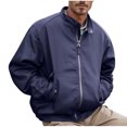 thumbnail image 2 of KIHOUT Men's Sports Shell Jacket Lightweight Windbreaker Outdoor Recreation Solid Color Long Sleeve Loose Coat, 2 of 6
