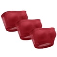 thumbnail image 2 of 3 Pieces Womens Non Padded Bandeau Sprots Bra Strapless Convertible Bralettes Basic Layer Top Bra, 2 of 6