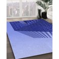 thumbnail image 3 of Ahgly Tapis Rectangulaire Lavable en Machine Intérieur Transitionnel Bleu Denim, 6 Pieds x 9 Pieds, 3 of 7
