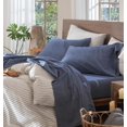 thumbnail image 1 of Bedding Sheet Set Washed Cotton Linen Like Textu Breathable Durable Soft Comfy (Dark Orange Queen), 1 of 7