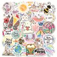 thumbnail image 2 of 50 Pcs Nordic Style Fresh Natural Green Plants Sticker Laptop Suitcase Scrapbooking Decor Kids Classic Toy Decal Sticker, Purple, 2 of 6