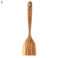 thumbnail image 2 of Spoon  Non-Stick Teakwood Wooden Spatula Spoon Household Kitchen Utensils Kitchenware, 2 of 7