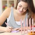 thumbnail image 1 of Gel Pens 0.5mm Fine Point Black Ink | 5 Pack Smooth Writing Frosted Non-Slip Grip | Multicolor Professional Office Journal Note Pens | Durable Clip | 2ml Each | 15cm Size | Gift Set, 1 of 6