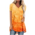 thumbnail image 1 of Birdeem Blouse à Imprimé Dégradé pour Femmes, Col en V, Manches Courtes, T-Shirt Ample, Hauts, 1 of 1
