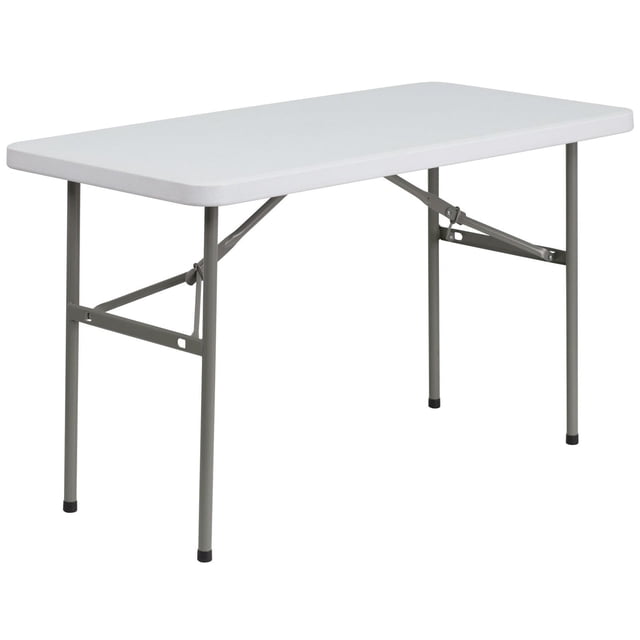24''W x 48''L Granite White Plastic Folding Table